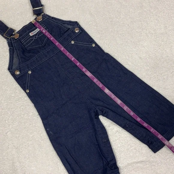 Vintage healthtex western stitch Dark Blue Kids Overalls 24m - Picture 3 of 8